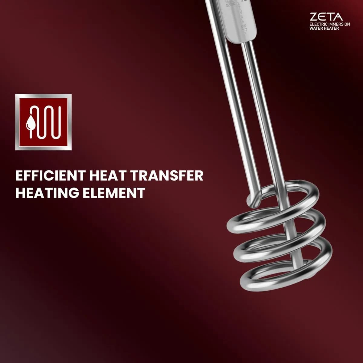 ZETA 1500W Shock Proof Immersion Water Heater Rod Water Proof